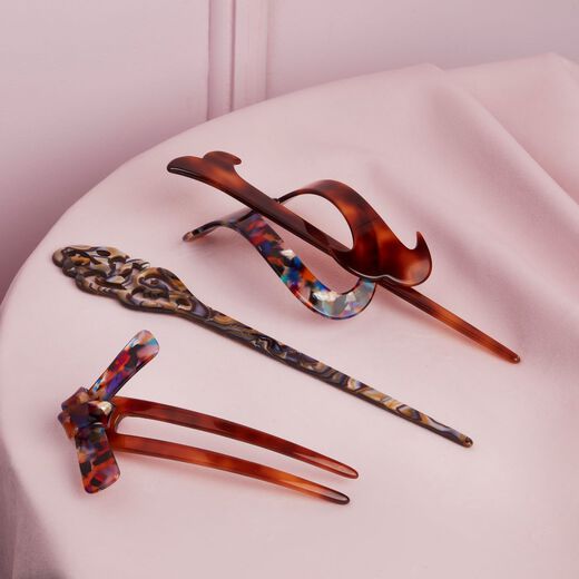 Elegant 'Stained Glass' effect bow hairpin